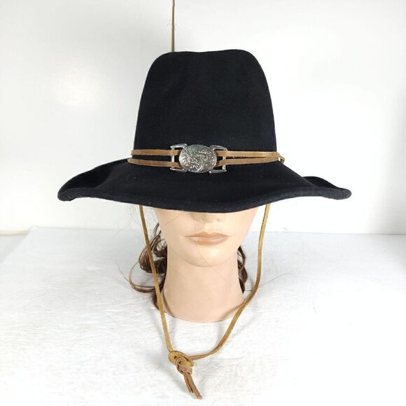MHT Westerns Master Hatters Of Texas VTG Black Wool Hat Size Small made in USA - Picture 1 of 10